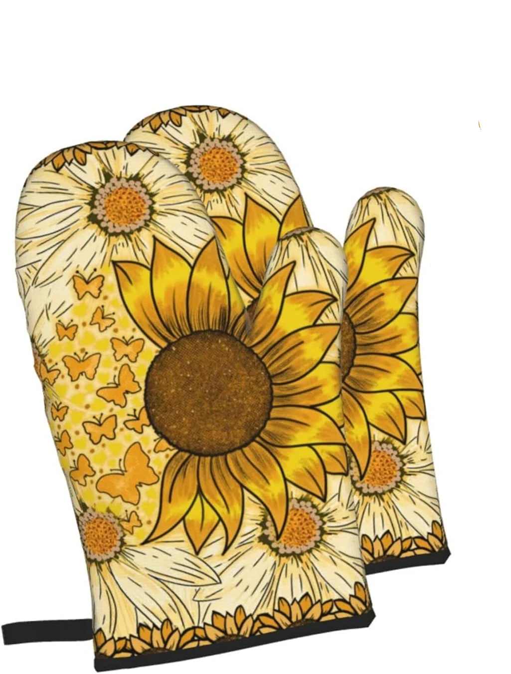 Manoplas para horno con estampado Floral de girasol amarillo, resistentes al calor, impermeables, con capa interior de algodón para cocinar y barbacoa, 2 uds.: Rosa
