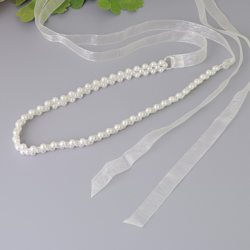 Trixy S34 Vrouwen Parels Riem Witte Jurk Riem Parels Applique Bruiloft Accessoire Trouwjurk Riem Voor Bruid Kralen Bridal riem: ivory