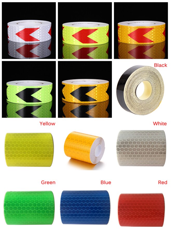 1Pcs/4Pcs Reflective Safety Warning Strip Tape Car Door Bumper Reflector Stickers Decal