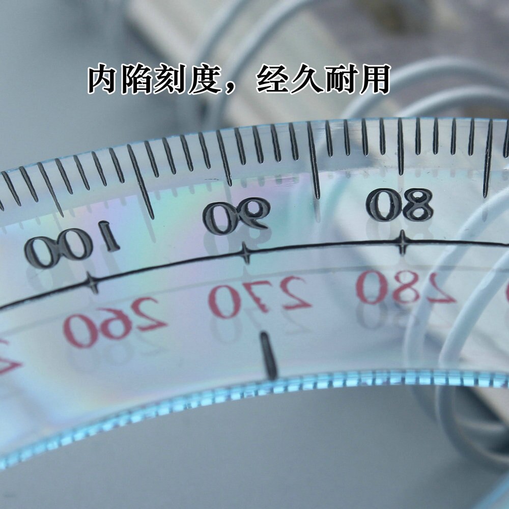 Transparent Plastic 360 Degree Diameter 10cm Protractor Ruler Angle Finder for Office Protractors