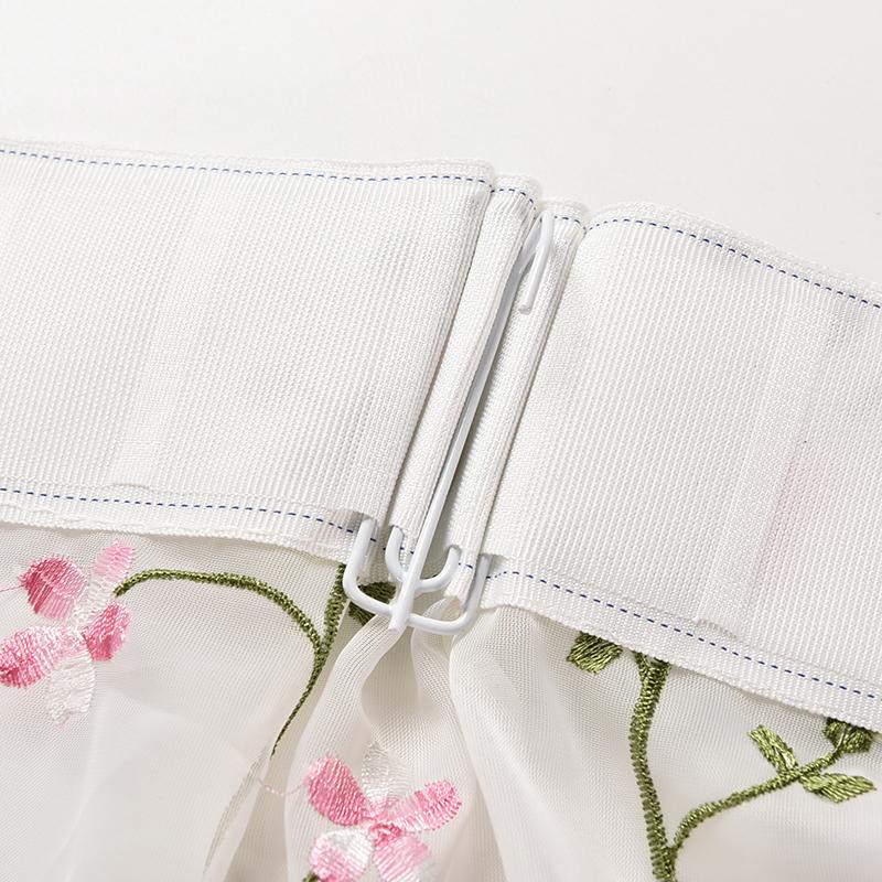 Bright Style Garden Flower Embroidery Custom Curtains Sheer Tulle Yarn for Wall Screen Bedroom Blinds Living Room Household