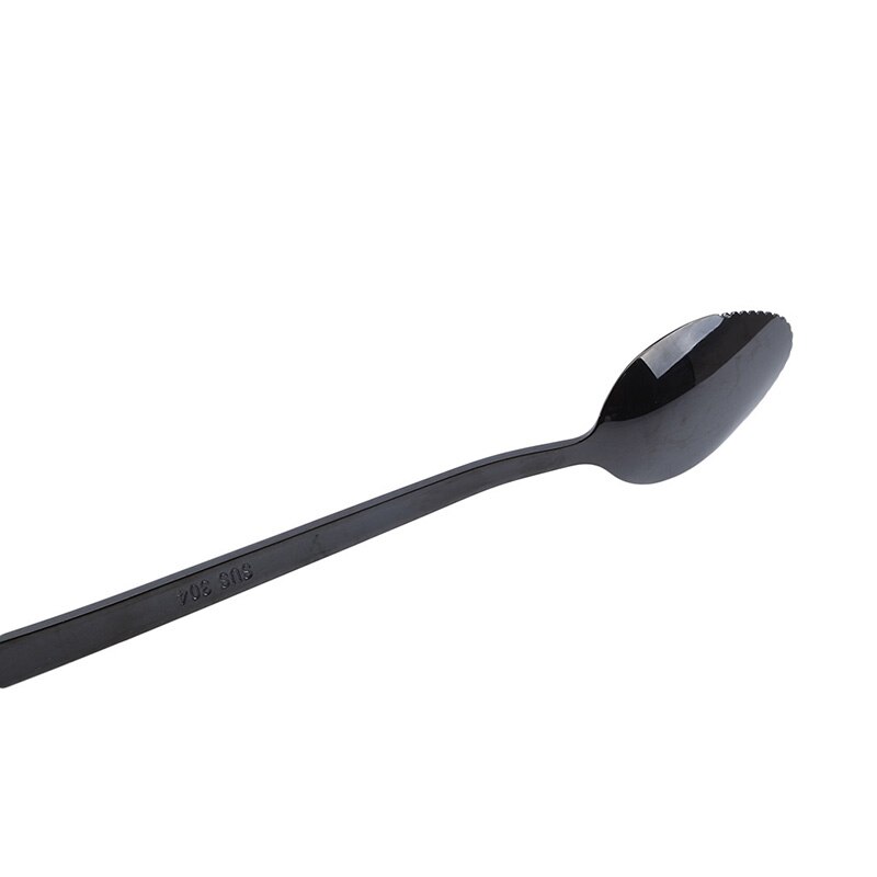 Apple Scraping Spoon Stainless Steel Fruit Spoon With Serrated Scraping Fruit Mud Spoon Kitchen Cutlery: Black