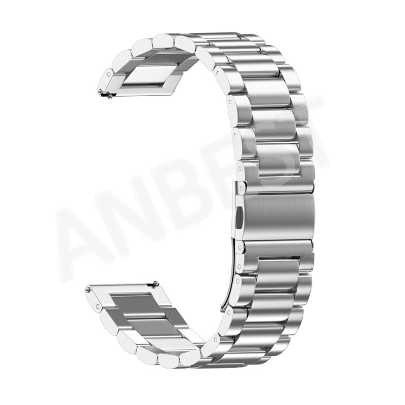 Rustfritt stålbånd for samsung galaxy watch 46mm 42mm rem med 22mm 20mm bredde armbånd metall tre lenker klokkeremmer: Sølv / Samsung galaxy 42mm