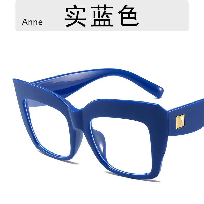 Monturas de gafas cuadradas de gran tamaño para mujer, gafas de azul antiluz azul, lentes ópticos, gafas grandes de de lujo para mujer: Gris