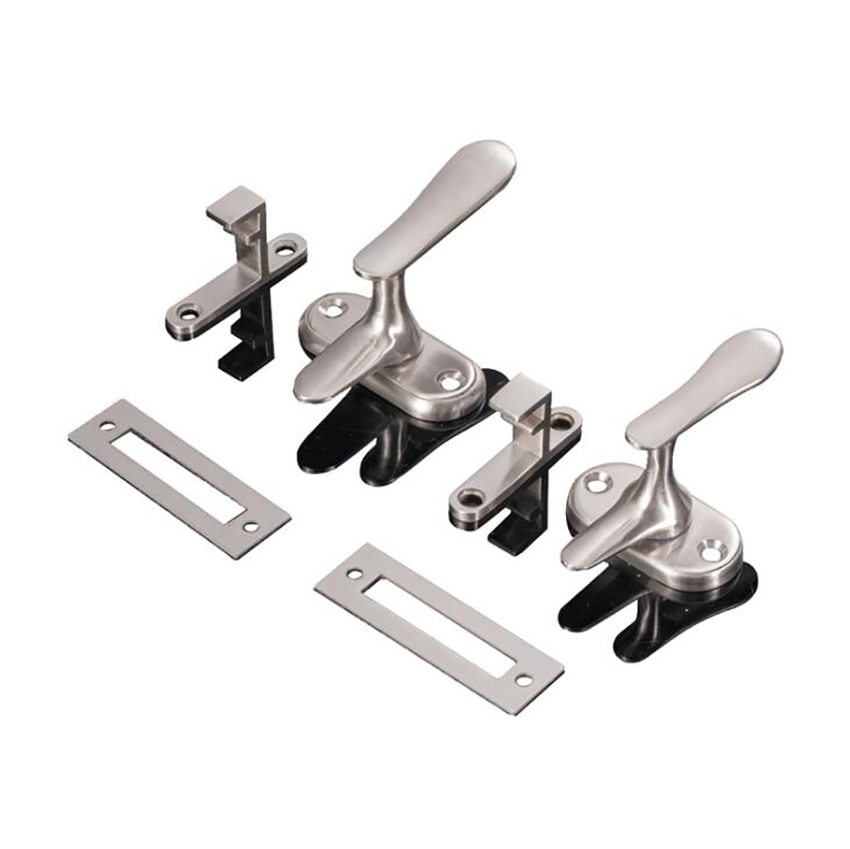 Inside Handle Storm Door Latch, 360 Degrees Rotation, Stainless Steel Door Gate Latch with Screws, Security Door Buckle