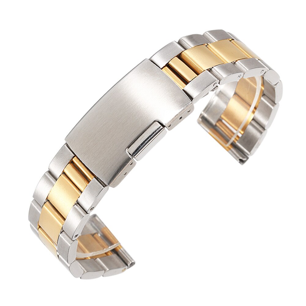 DAHASE Stainless Steel 18mm 20mm 22mm 24mm 26mm 28mm 30mm Watch Band Solid Classic General Metal Strap Watchband Belt OL3Z: Silver Gold / 20mm