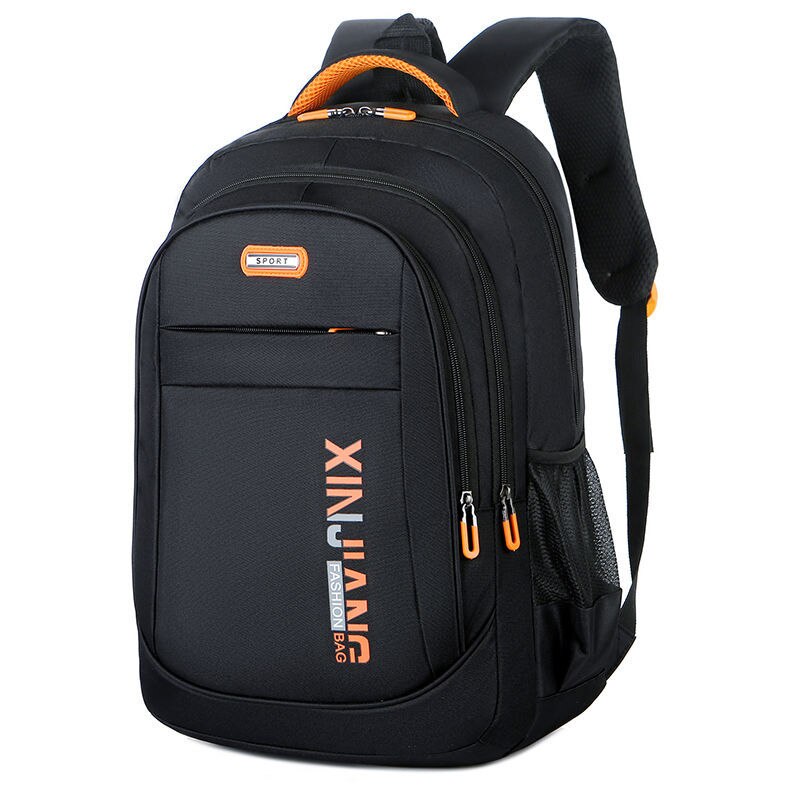 Large Capacity High School Bags for Teenage Boys University Student School Backpack Men Nylon: Orange