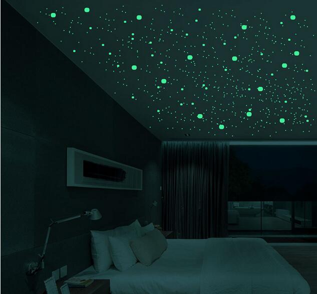 202 Stks/set 3D Bubble Lichtgevende Sterren Stippen Muursticker Kids Slaapkamer Home Decoration Decal Glow In The Dark Diy Sticker