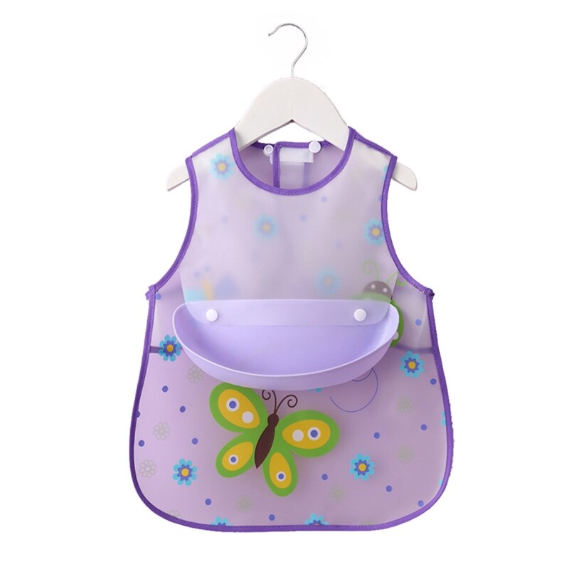 Babadores ajustáveis do bebê com o pano impermeável plástico do arroto do avental dos desenhos animados da blusa de alimentação do bolso para o infantil