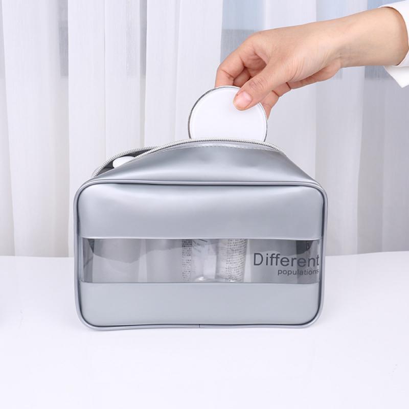 Waterproof Portable Makeup Bag Beautician Cosmetic Bag Beauty Case Toiletry Bag Travel Pouch Wash Bags Toothbrush Women Leather