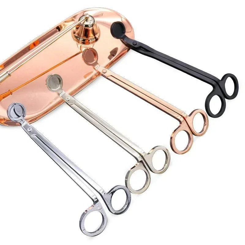 Coupe-mèche de bougie de 18cm, ciseaux en acier inoxydable, coupe-mèche à tête ronde, ciseaux à noyau de bougies, outils faits à la main