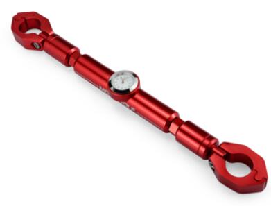 Multi-function motorcycle handlebar crossbar with clock/compass General motocross Aluminum alloy CNC balance handlebar crossbar: red with clock