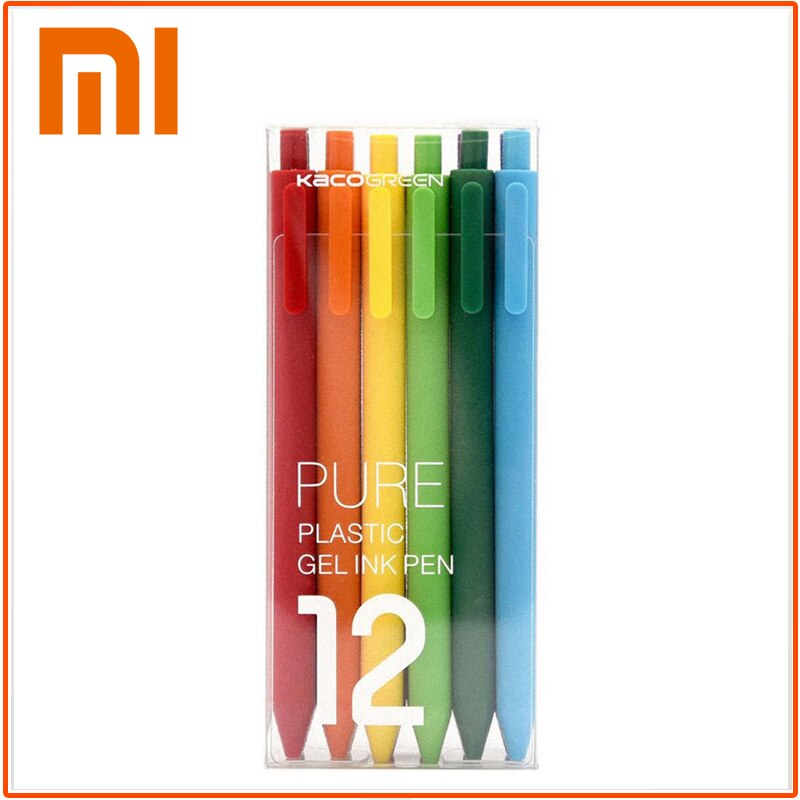 Originele Xiaomi Kaco Kleurrijke Teken Pen 0.5Mm Refill Ondertekening Pennen 12 Kleuren Balpen Japan Inkt Duurzaam School Briefpapier