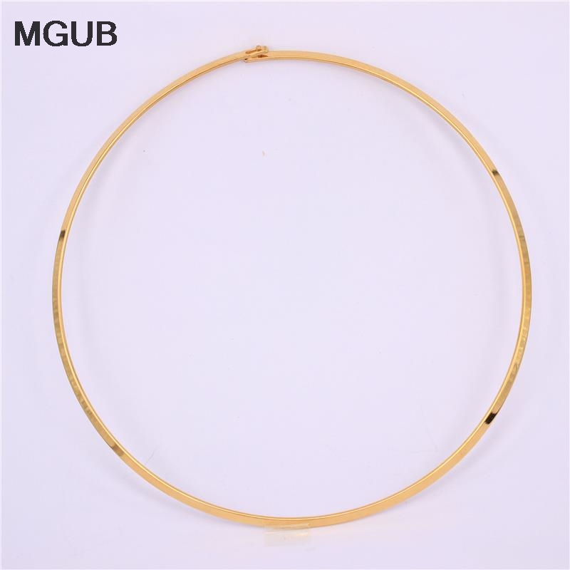 MGUB Gold Color Statement Necklace Girl Punk collar Choker Necklace Women 316L Stainless Steel Jewelry NN21