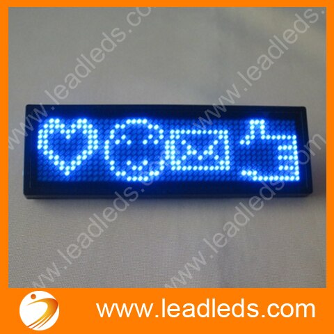 Blue Scrolling LED Name Badge Tag Programmable Sign Moving Scrolling Message Display