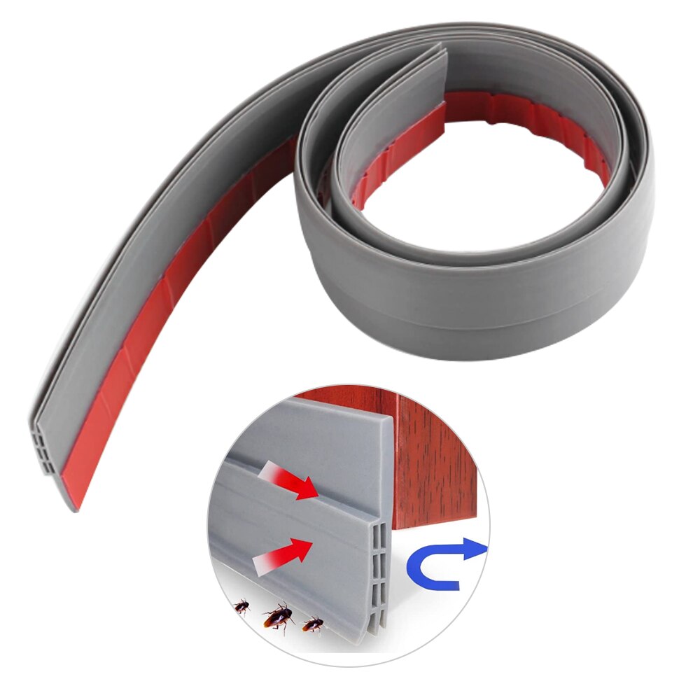 Door Seam Sealing Tape Silicone Door Strip Self-adhesive Door Bottom Seal Strip Door Seals Sealing Strip Insect-proof Practical