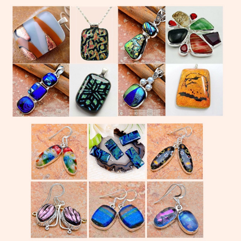 28 g/conjunto misturado bonito millefiori vidro fusing dichroic óculos microondas forno acessórios para diy artesanato decoração ornamento
