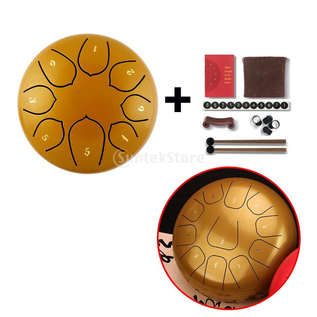 6inch Steel Tongue Drum Handpan Drum for Beginner Adult Kid Mind: Golden