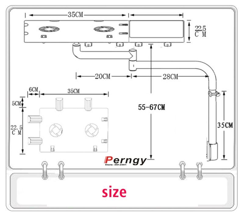OK 172 Laptop wall Mount Adjustable bedside Computer Monitor Holder Mount +Keyboard Holder Rotating Laptop Table Lapdes