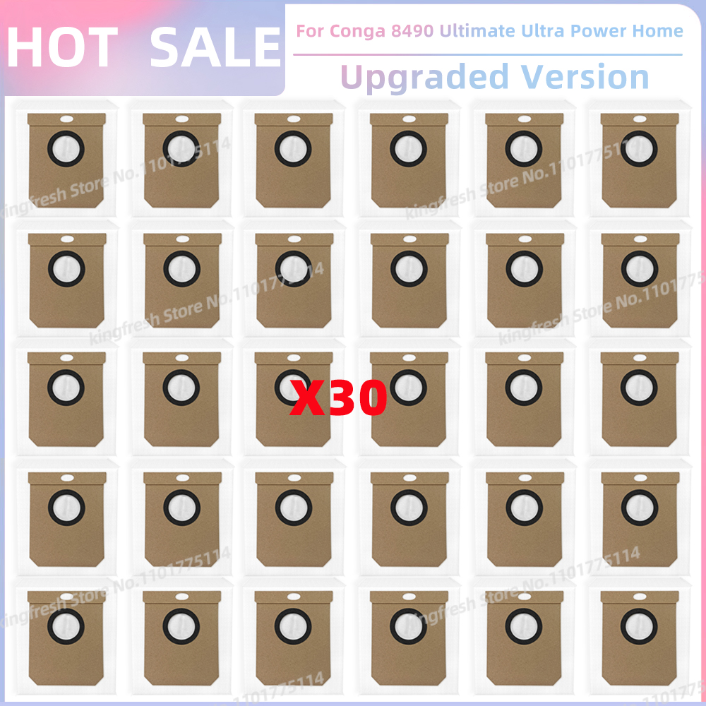 Compatible con (Cecotec Conga 8490 Ultimate Ultra Power Home) Piezas de Aspiradora, que incluyen Rodillo Principal, Cepillo Lateral, Filtro HEPA, Paño de Limpieza, Bolsa de Polvo y Accesorios: Caqui oscuro