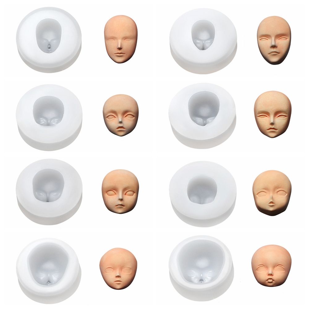 3D Baby Face Silicone Molds Q Version Clay Head Sculpey Doll Modification Accessories DIY Proportional Face Making Tools