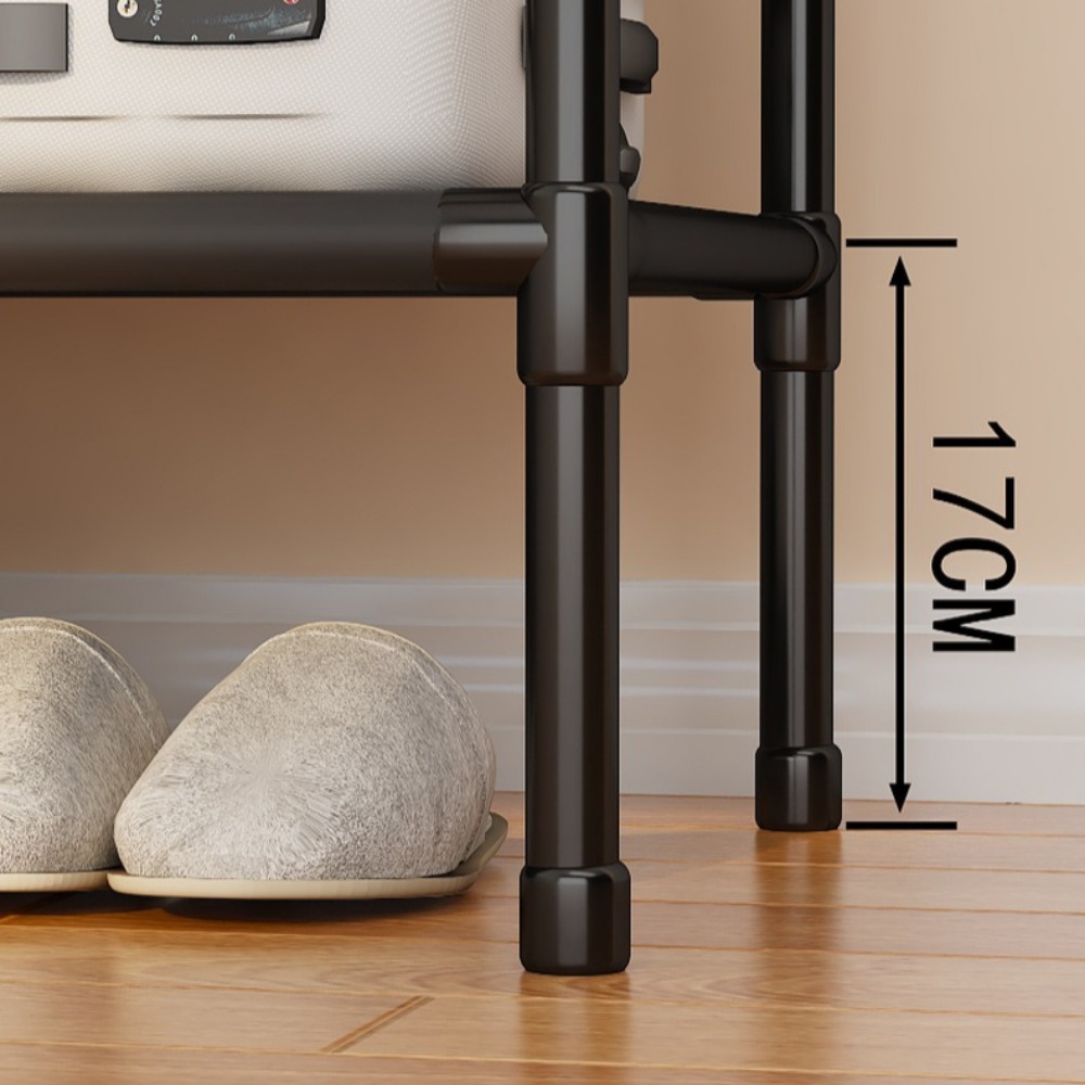 Perchero de doble fila, armario duradero plegable de pie con ganchos, estante, organizador de ropa y zapatos, estantes de almacenamiento de ropa