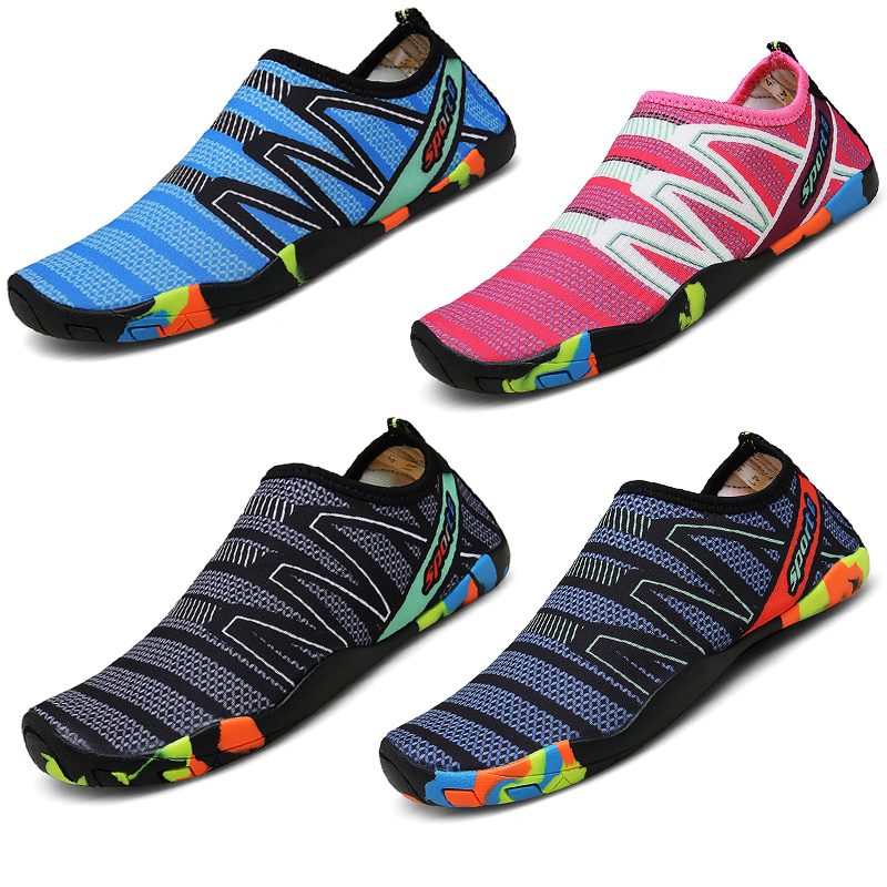 Aqua sapatos de secagem rápida praia sapatos de água unisex natação aqua chinelos descalços surf upstream tênis luz à beira-mar verão