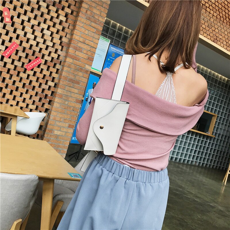 Fanny Pack Vrouwen Riem Tas Lederen Heuptas Mode Pure Kleur Ring PU Messenger Schouder Borst pochete homem