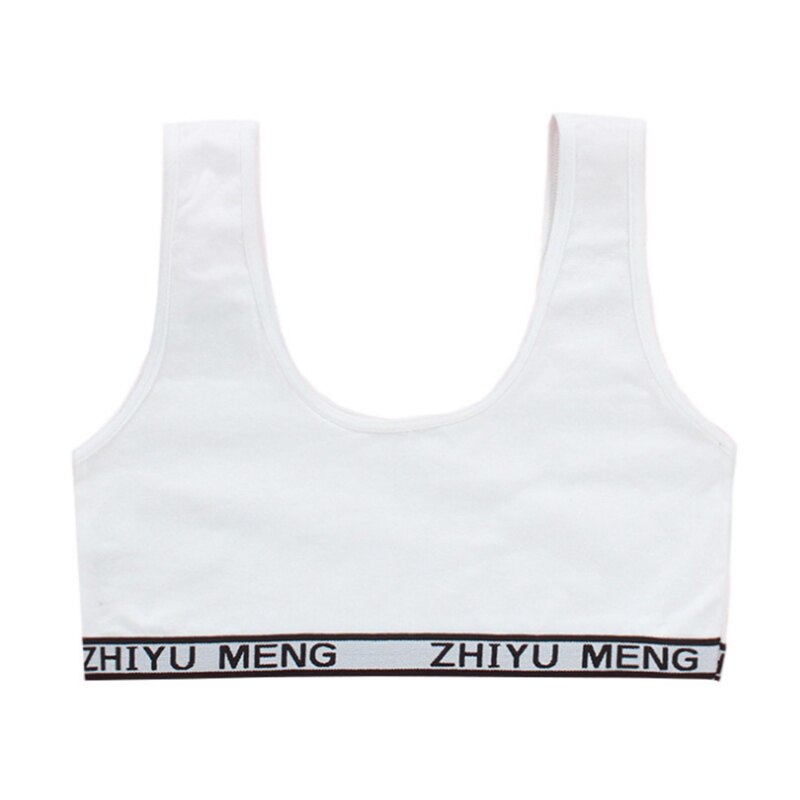 Sujetador de entrenamiento para chica adolescente de 8 a 18 años, chaleco inalámbrico para adolescentes, camisetas sin mangas para niños, chaleco con letras estampadas, sujetadores de para niña: white