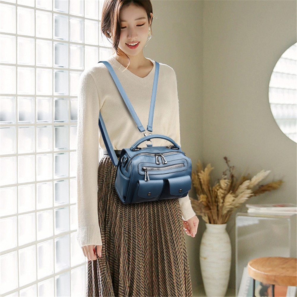 Multi-function Ladies Shoulder Bag PU Leather Women Messenger Bags Multi-pocket Women's Handbag Sac