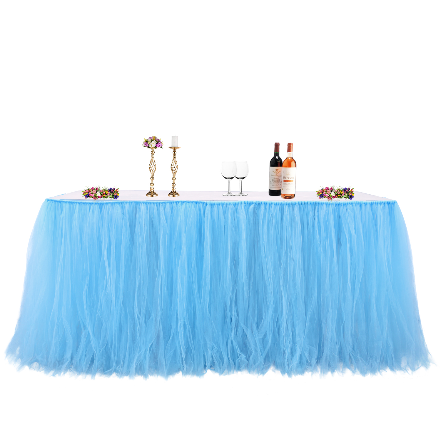 Party Tulle Tutu Table Skirts for Baby Bridal Shower Birthday Party Wedding Party Table Skirt Cover Home Decorations Supplies: Blue