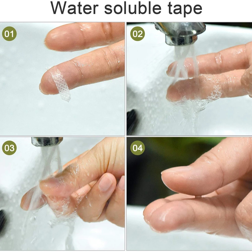 1 rouleau de ruban adhésif Soluble dans l'eau, outil de positionnement temporaire, Quilting, tissu à coudre, étiquette, ruban Double face, outil de fixation de bricolage