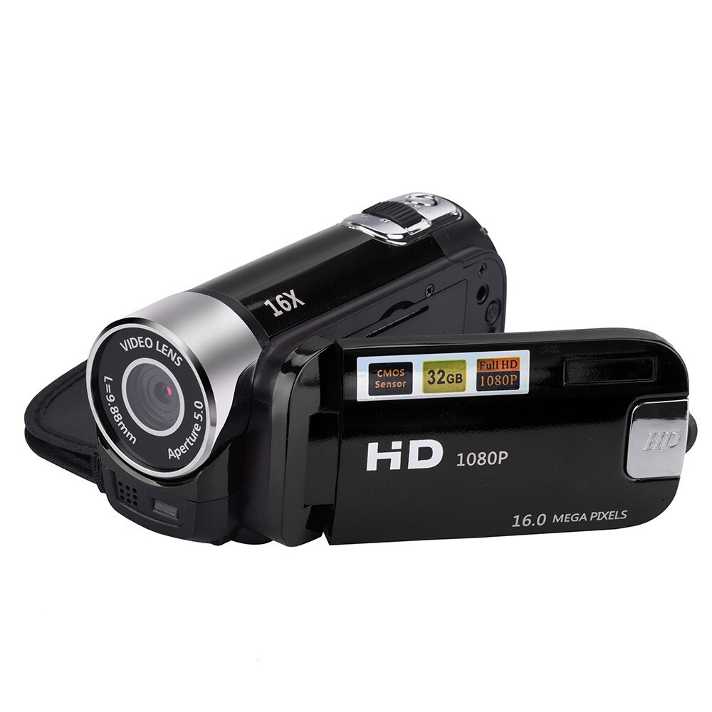 16MP 2.7 inch TFT LCD HD 1080P 16X Digital Zoom Camcorder Video DV Camera AU.23: Black