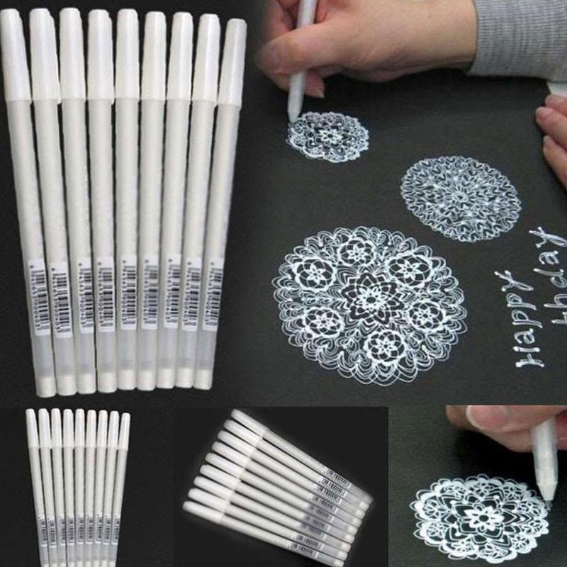 Hvid tusch hvid pen tusch mikropigment grafisk kunst penne tegneudstyr tuscher sort kort håndmalet highlighter