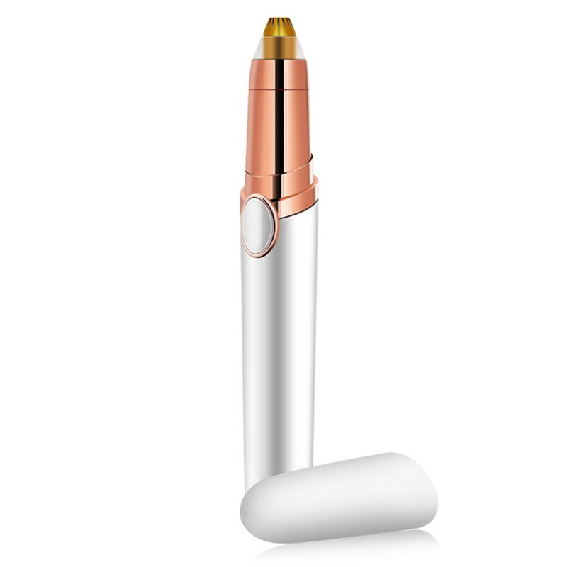 Elektrische Wenkbrauw Trimmer Scheerapparaat Vrouwen Wenkbrauw Trimmer Pijnloos Ontharing Pennen Make-Up Eye Brow Scheermes Draagbare Haar Epilator: White