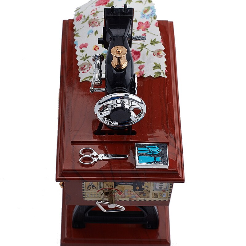 Music Box Sewing Machine Music Box European Crafts Retro Sewing Clockwork Home Crafts Decoration Birthday