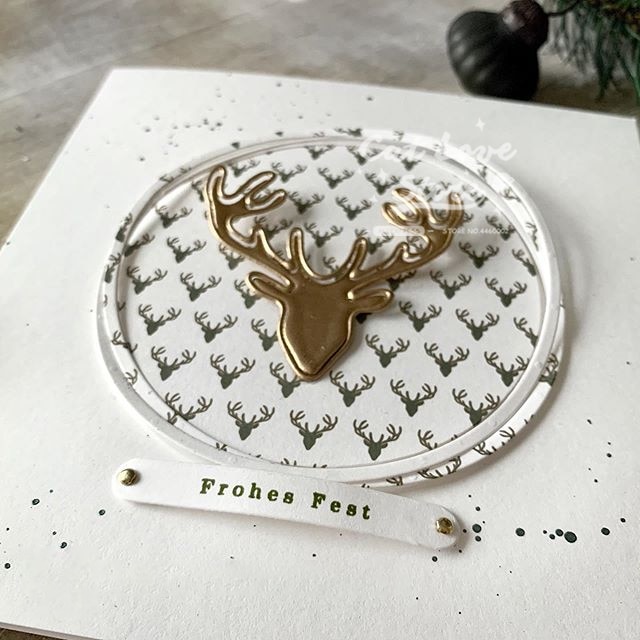 Tête de cerf matrice de découpe en métal | Animal, Scrapbooking, pochoir de découpe, carte fabrication de bricolage, artisanat décoratif, gaufrage de nouvelles matrices pour