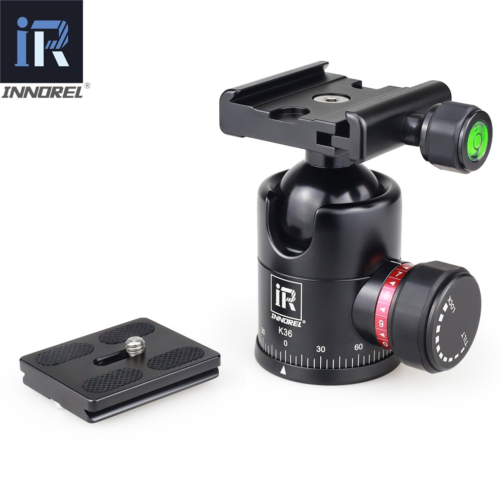 INNOREL K36 36mm bal Universele statief hoofd Aluminium Arca Zwitserse structuur quick release plaat Max. belasting 12kg Hoge locking kracht