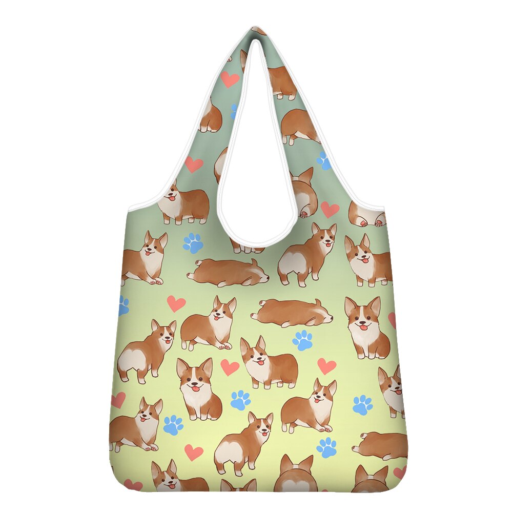 Dalmatian Dog Reusable Folding Shopping Bags Grocery Bag Large Size Eco Portable Shoulder Handbag Polyester Travel Tote Bag: ZLH1169KO