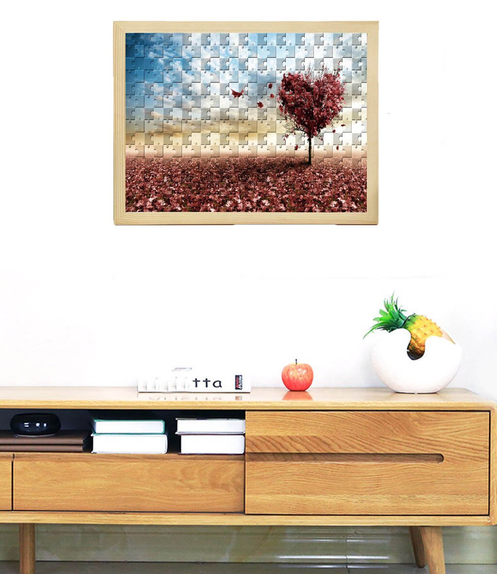Håndlaget diy tre puslespill ramme bilderamme plakat ramme hjemmedekorasjon par anbefaling bilder rammer#gh