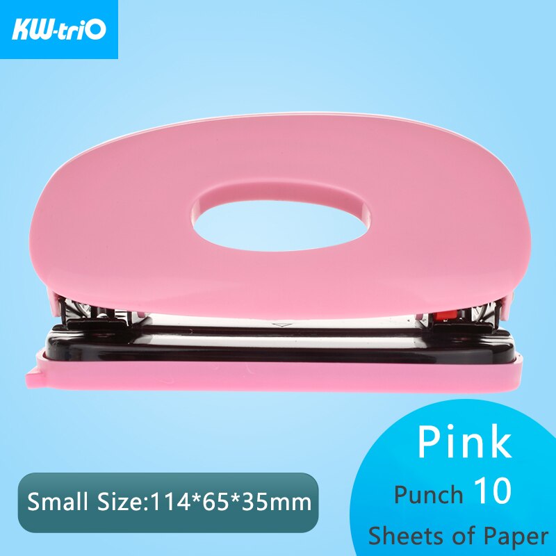 KW-triO 2-Hole Paper Punch Notebook Round Hole Puncher DIY A4/A5/A6/B5/B6 Paper Drilling Book Puncher Office Supplies: Small Size-Pink