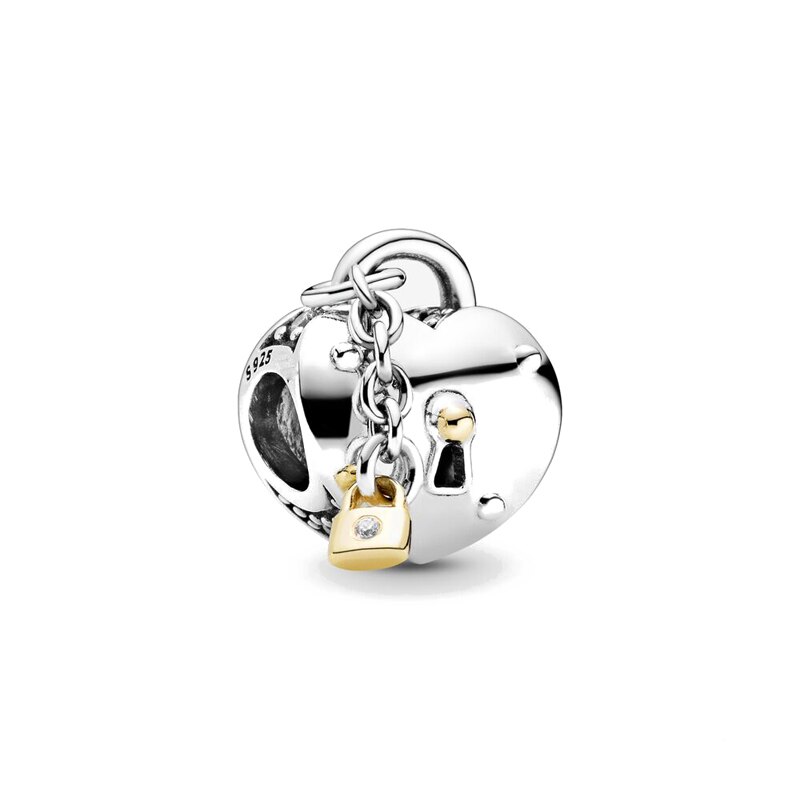 lock safety charm diy bead pendant dangle charm fit snake chain bracelet bangle D-3: P196