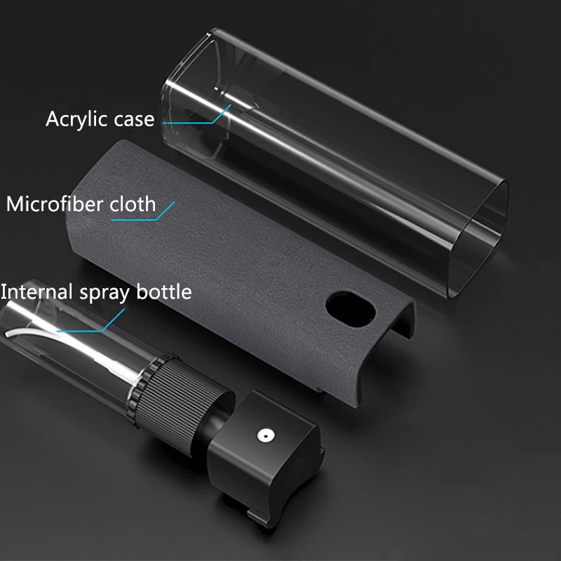 Limpiador de pantalla de microfibra 2 en 1, botella pulverizadora para teléfono móvil, Ipad, ordenador, paño de microfibra, toallitas para limpieza de gafas de Iphone