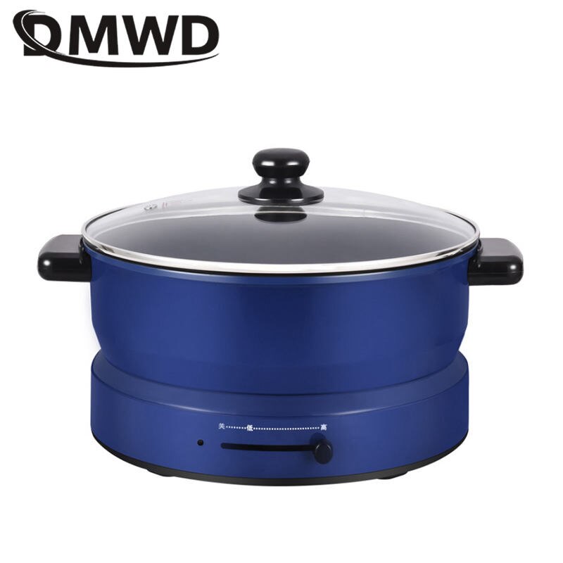 DMWD 4L Multifunctional pot Round /Double-flavor pot multicooker heating pan Soup stew pot Non-stick coating Aluminum alloy