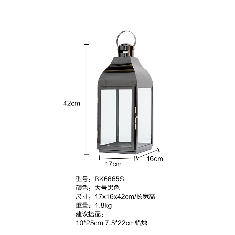 Glas jern lysestage metal vind lampe vindtæt lysestager gulv lys lanterne bryllup kandelaber portavelas dekoration