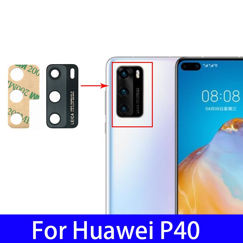 Nowy dla Huawei P40 Lite 5G P40 Lite E P40 P30 Lite P20 Pro tylna kamera szklany obiektyw z klejem części zamienne + narzędzia