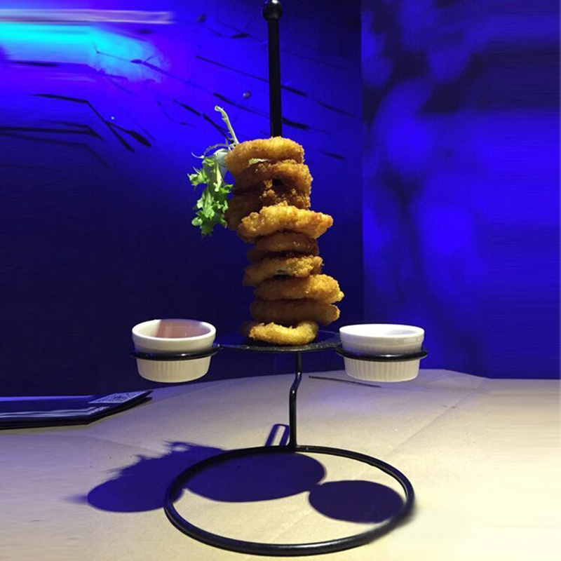 Spring Features Bread Tower Chicken Rack 1pcs Food Rack 2 Sauce Cups Tableware Supplies Food Donuts Onion Brick Straps