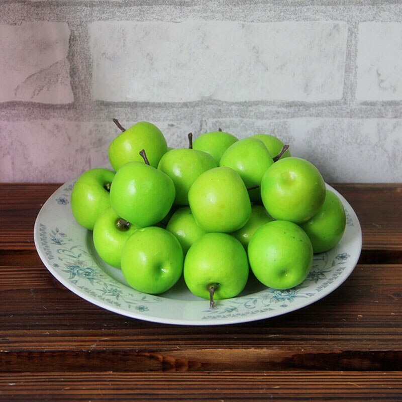 10 stk / sæt mini simulation super små æbler skum plastik kunstig frugt model hjem fest bryllup kunstig dekoration