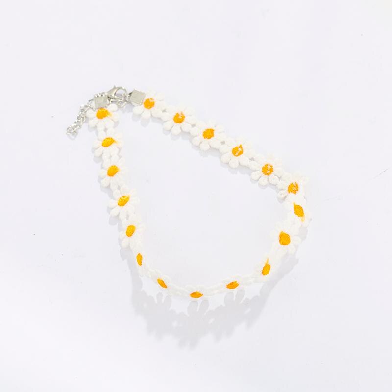 Kettingen voor vrouwen statement ketting madeliefjes kant bloemen eenvoudige temperament ketting luxe sieraden: Default Title