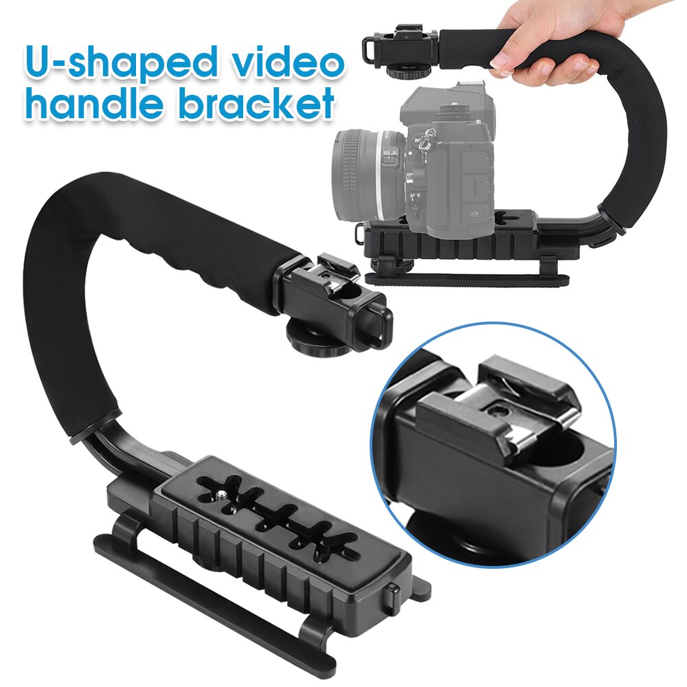 U-Shaped Camera Handheld Stabilizer Holder Camera Steady Mount Hand Grip C Stabilize Holder for DV SLR Action Camera Photography